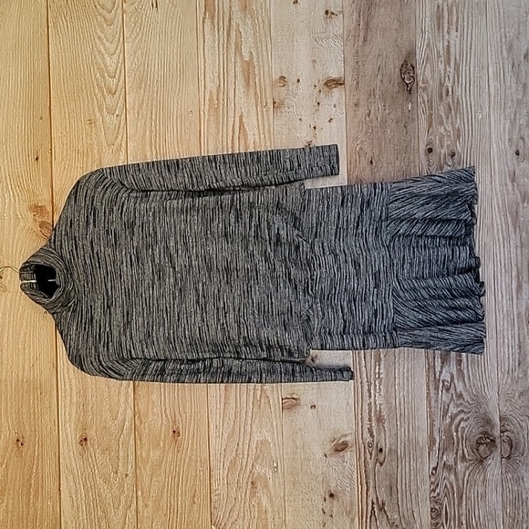 Anthropologie Bailey 44 Black and Gray Marled Greta Mock Neck Dress - Picture 1 of 6